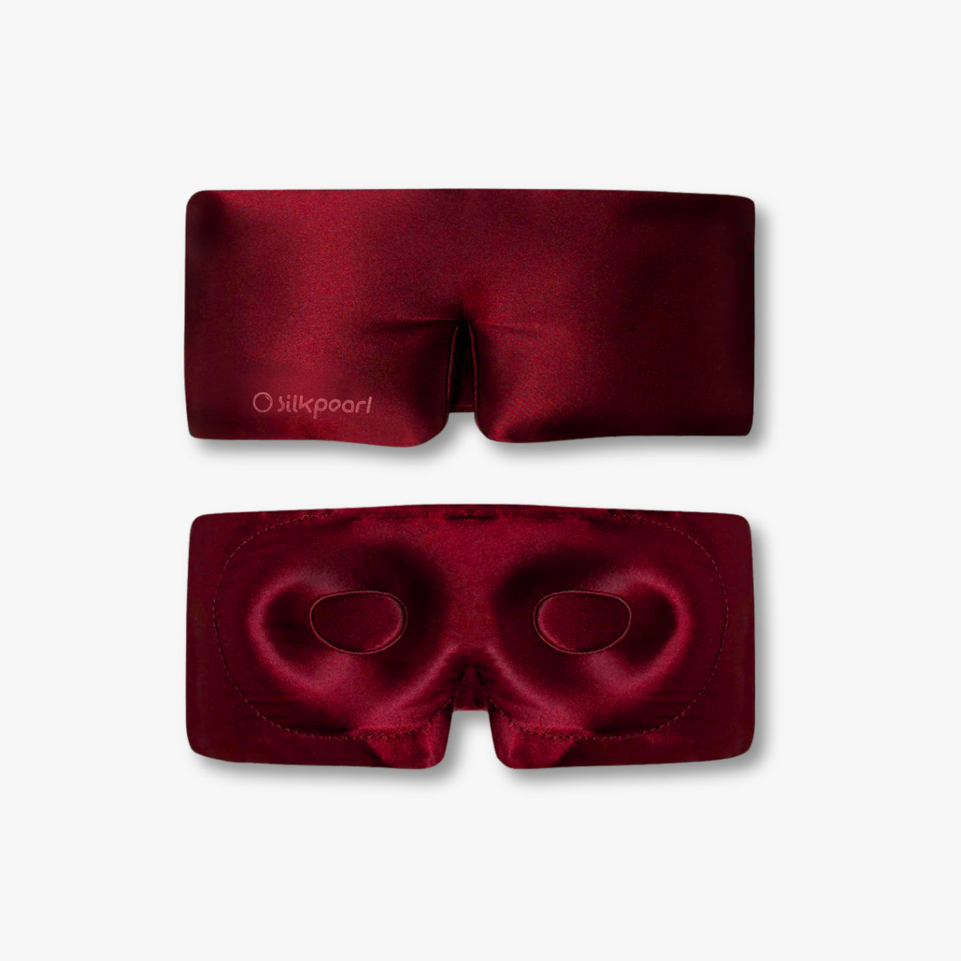 Burgundy LashGuard 3D sleep mask in 22 momme mulberry silk