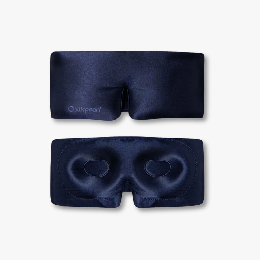 Blue LashGuard 3D sleep mask in 22 momme mulberry silk