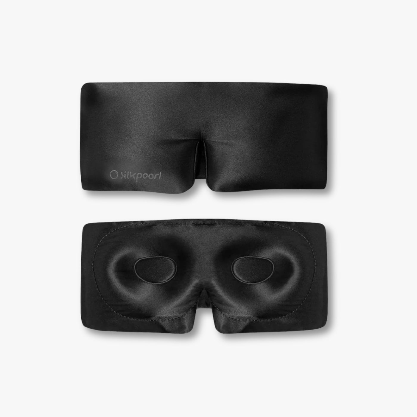 Black LashGuard 3D sleep mask in 22 momme mulberry silk