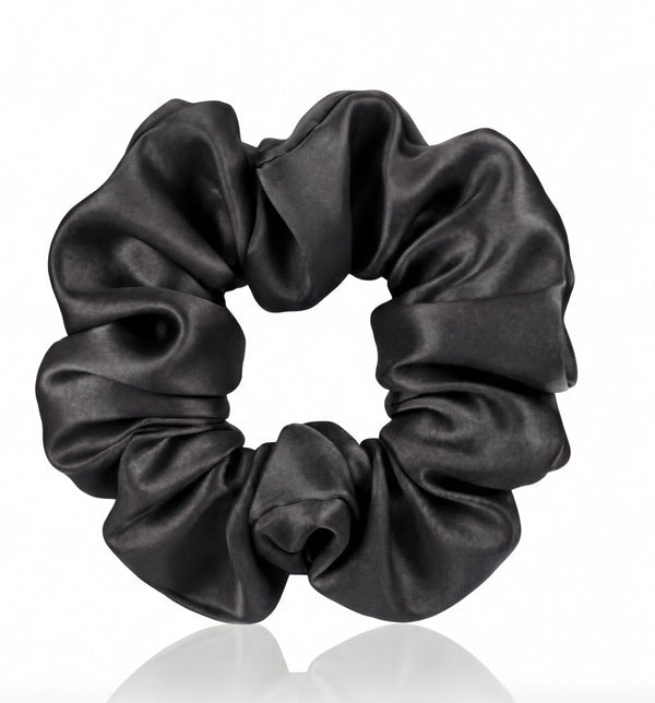 black silk skinny Scrunchies