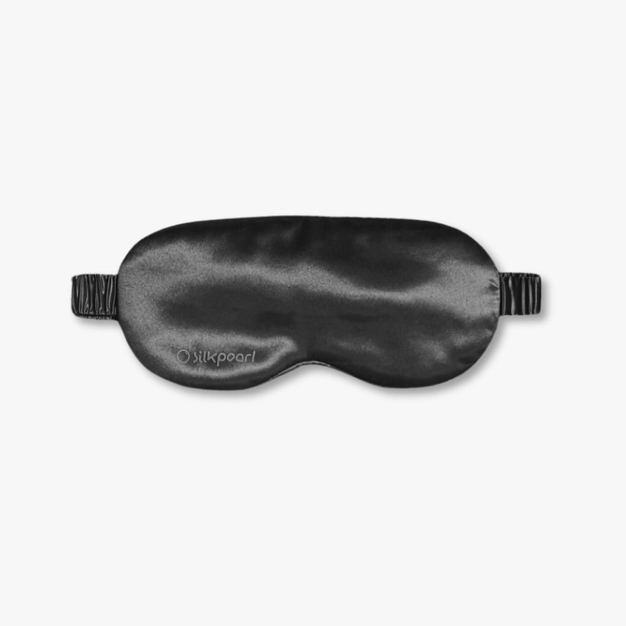 Black 22 momme mulberry silk sleep mask