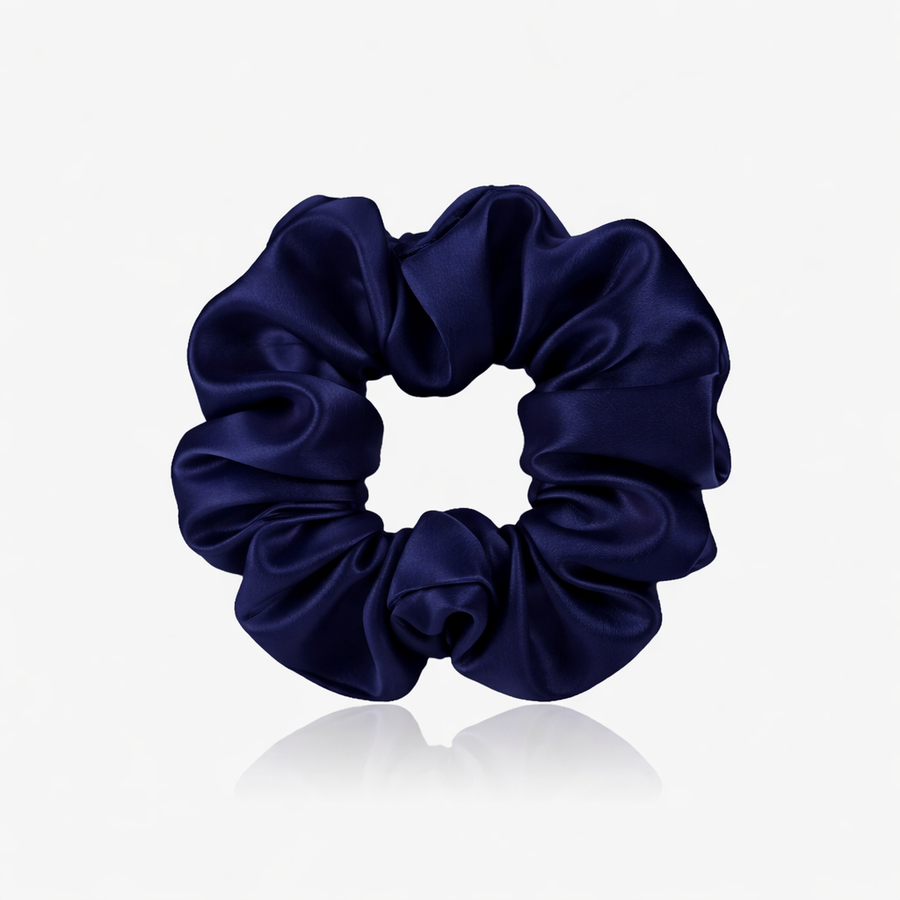 Navy Blue 22 momme mulberry silk scrunchie