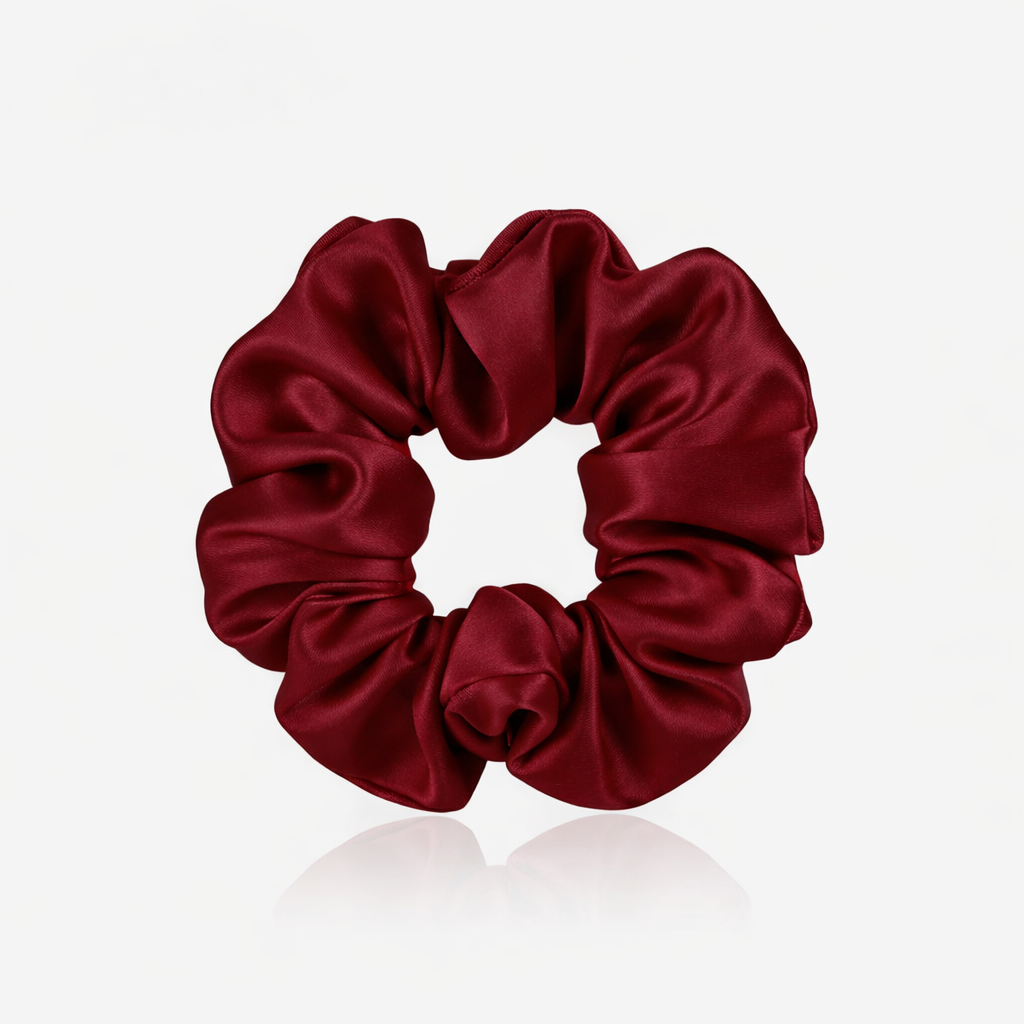 Burgundy 22 momme mulberry silk scrunchie