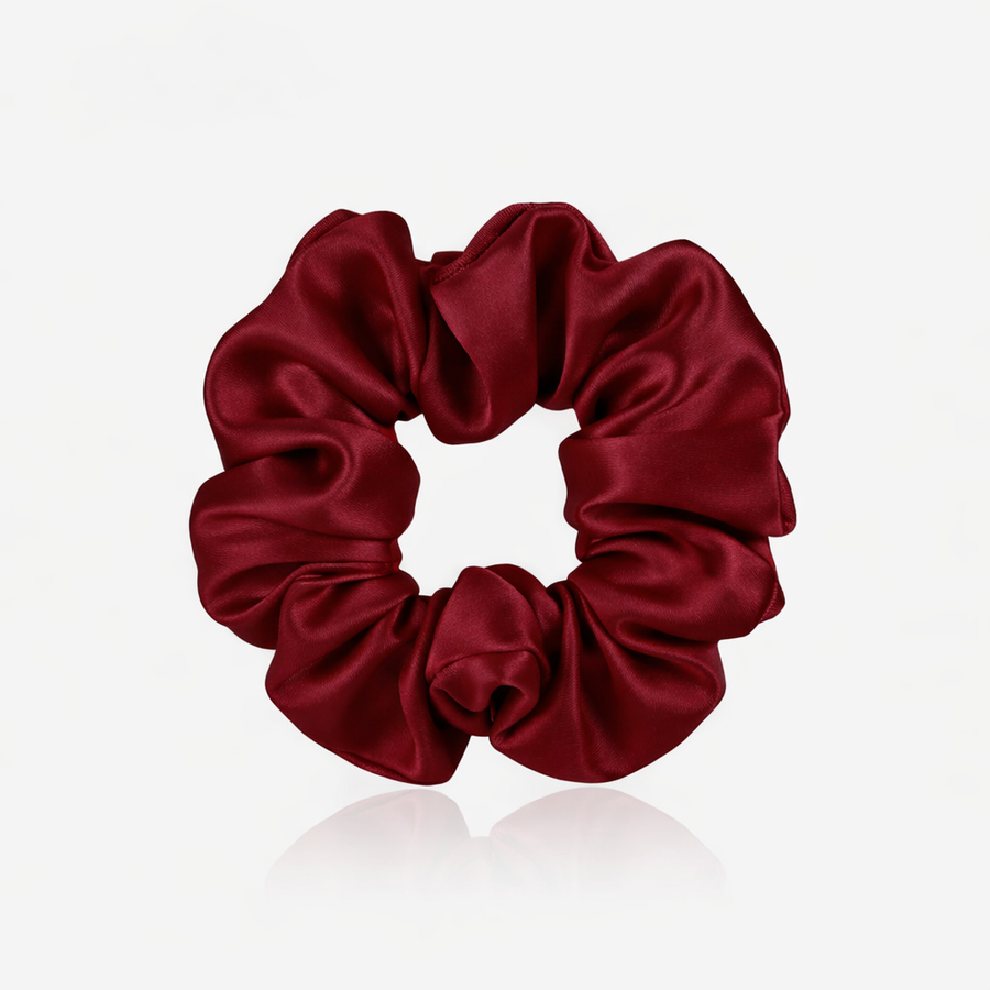 Burgundy 22 momme mulberry silk scrunchie